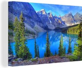 Canvas Schilderij Kleurrijke omgeving in het Nationaal park Banff in Canada - 60x40 cm - Wanddecoratie
