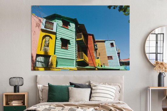 Journée ensoleillée dans le quartier argentin de la Boca Toile 180x120 cm - Tirage photo sur Toile (Décoration murale salon / chambre) XXL / Groot format!