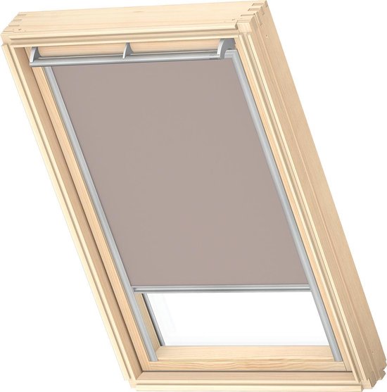 VELUX Origineel Verduisterend Rolgordijn (DKL), Zilveren Kozijn, Light Taupe