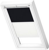 VELUX Origineel Verduisterend Rolgordijn Plus Plissé (DFD) Wit Kozijn, MK04, Zwart