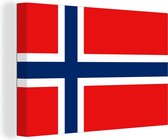 Canvas Schilderij Afbeelding van de vlag van Noorwegen - 90x60 cm - Wanddecoratie