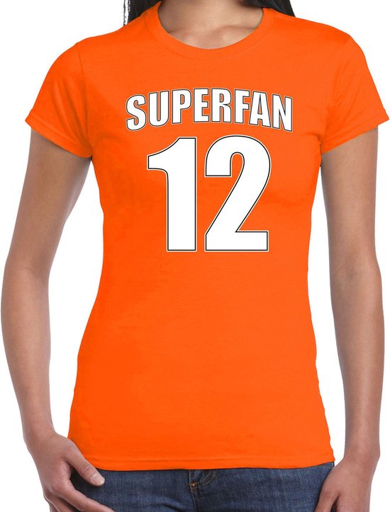 Superfan nummer 12 oranje t-shirt Holland / Nederland supporter EK/ WK voor  dames XS | bol.com