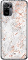 6F hoesje - geschikt voor Xiaomi Redmi Note 10 Pro -  Transparant TPU Case - Peachy Marble #ffffff