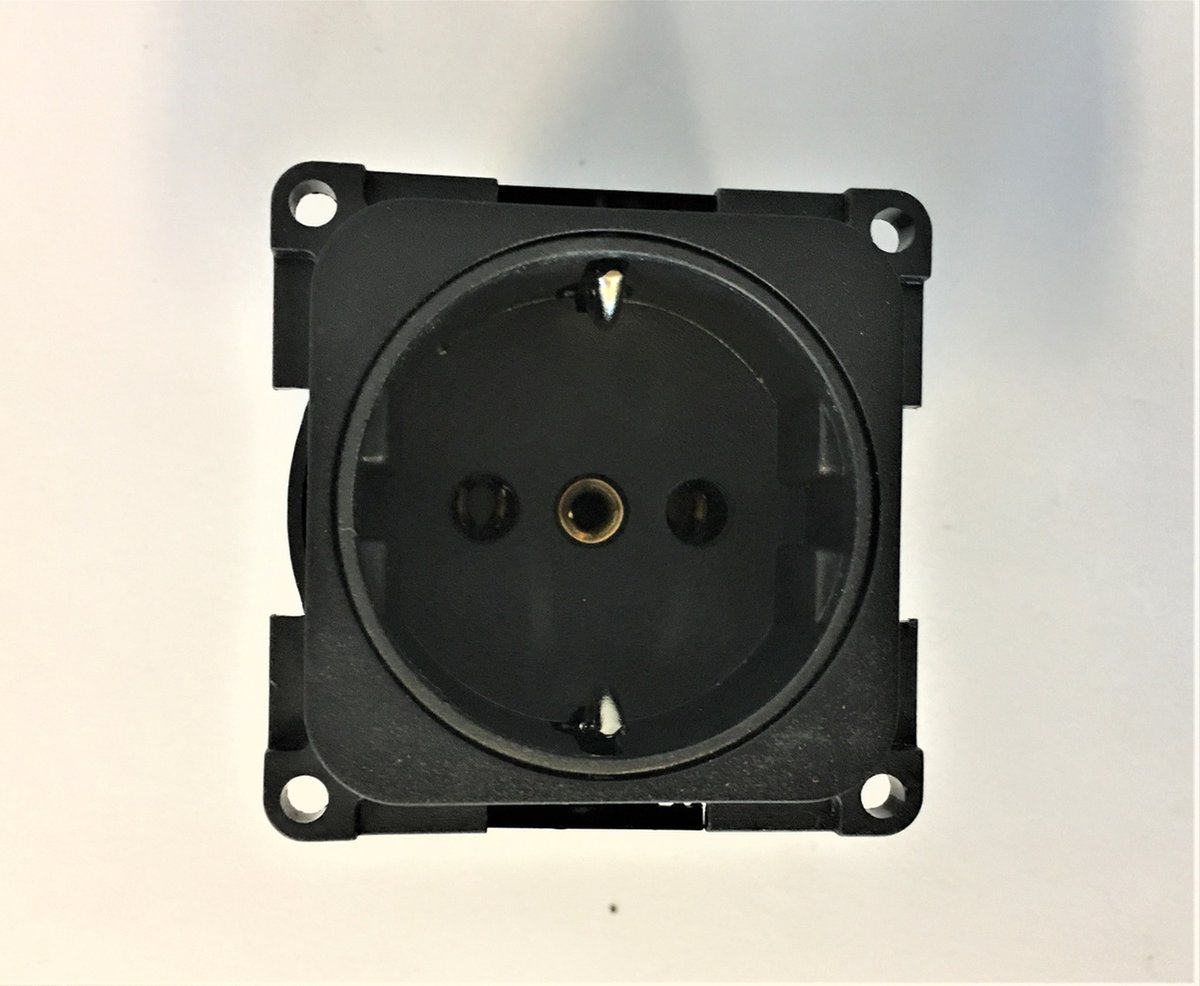 Contactdoos 230volt zwart