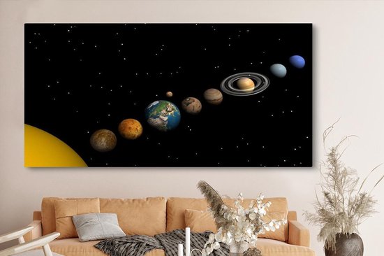 Conjonction au système solaire toile 2cm 160x80 cm - Tirage photo sur toile (Décoration murale salon / chambre) / Phénomènes naturels Peintures sur toile