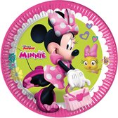 Disney Feestborden Minnie Mouse 23 Cm Roze/groen 8 Stuks