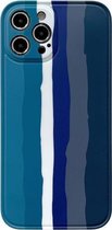 Rainbow IMD schokbestendige TPU beschermhoes voor iPhone 12 Pro (blauw)