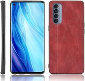 Voor Oppo Reno4 Pro 4G Schokbestendig Naaien Koe Patroon Huid PC + PU + TPU Case (Rood)