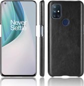 Voor OnePlus Nord N10 schokbestendig Litchi Texture PC + PU-hoesje (zwart)