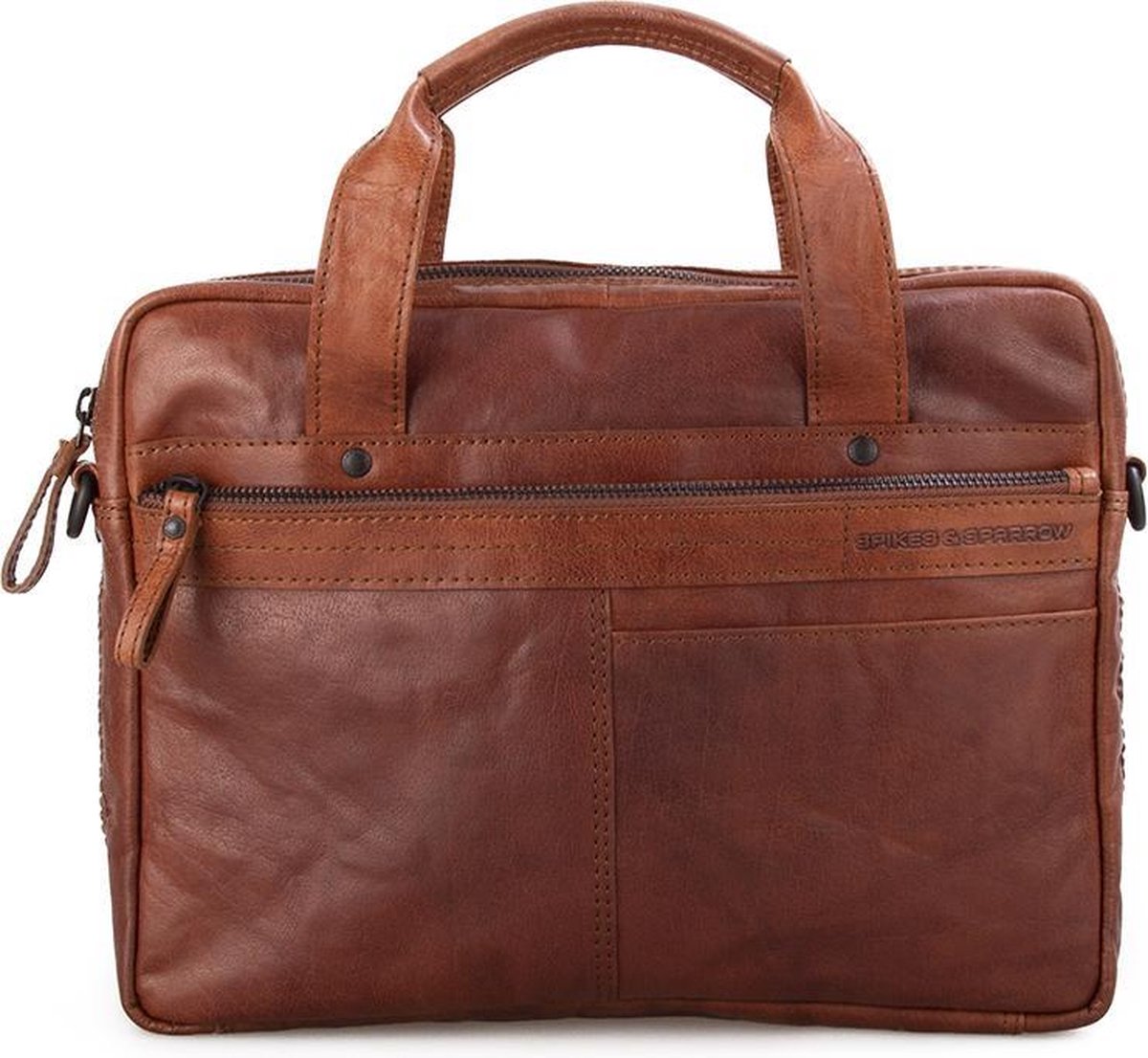 Spikes & Sparrow Laptoptas Authentic Leer - cognac