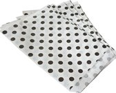 Papieren zakjes / cadeauzakjes 10x16 cm wit met zwarte stip 200 stuks