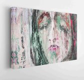 Fragment of the picture. Portrait of a man with closed eyes - Modern Art Canvas - Horizontal - 636948133 - 40*30 Horizontal