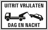 Uitrit vrijlaten wegsleepregeling bord - kunststof 320 x 200 mm