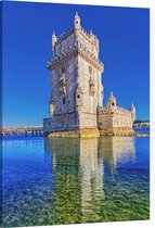 De Toren van Belém, verdedigingstoren van Lissabon - Foto op Canvas - 30 x 40 cm