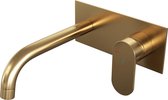 Brauer Gold Edition inbouw wastafelkraan met achterplaat - hendel 3 - geborsteld goud PVD