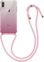 kwmobile telefoonhoesje voor Apple iPhone XS Max - Hoesje met koord in roze / transparant - Back cover voor smartphone