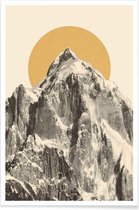 JUNIQE - Poster Mountainscape 5 -40x60 /Geel & Grijs