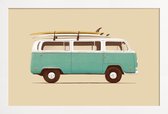 JUNIQE - Poster in houten lijst Blauwe bestelwagen -30x45 /Blauw &