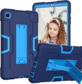 Voor Samsung Galaxy Tab 7 Lite T225 Contrast Kleur Robot Schokbestendig Siliconen + PC Beschermhoes met Houder (Marineblauw + Blauw)