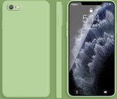 Effen kleur imitatie vloeibare siliconen rechte rand valbestendige volledige dekking beschermhoes voor iPhone 6s / 6 (matcha groen)