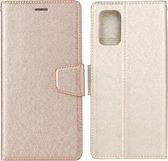 Voor Samsung Galaxy M51 Zijden Textuur Horizontale Flip Leren Case met Houder & Kaartsleuven & Portemonnee & Fotolijst (Goud)