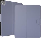 Elektrisch geperste textuur horizontale flip lederen tas met houder en pen-sleuf voor iPad Pro 12.9 2021 (lavendelgrijs)