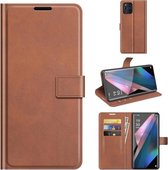 Voor OPPO Find X3 Pro / Find X3 Retro Kalfspatroon Gesp Horizontale Flip Leren Case met Houder & Kaartsleuven & Portemonnee (Lichtbruin)