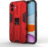 Supersonische pc + TPU schokbestendige beschermhoes met houder voor iPhone 12 Pro Max (rood)