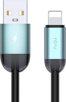 TOTUDESIGN BL-010 Color Series 3A USB naar 8-pins aluminiumlegering + pc + TPE-oplaadgegevenssynchronisatiekabel, kabellengte: 1,2 m (groen)