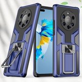 Voor Huawei Mate 40 Pro + Armor 2 in 1 PC + TPU magnetisch schokbestendig hoesje met opvouwbare houder (blauw)