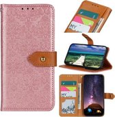 Voor Geschikt voor Xiaomi Redmi Note 10 5G Europese bloemen reliëf koperen gesp horizontale flip PU lederen tas met houder & kaartsleuven & portemonnee & fotolijst (roze)