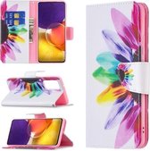 Voor Samsung Galaxy A82 5G Gekleurd Tekenpatroon Horizontale Flip Lederen Case met Houder & Kaartsleuven & Portemonnee (Zonnebloem)