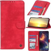 Voor OPPO Realme C21 Antilope Textuur Magnetische Gesp Horizontale Flip PU Lederen Case met Kaartsleuven & Portemonnee & Houder (Rood)