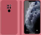 Voor Huawei Mate 20 effen kleur imitatie vloeibare siliconen rechte rand valbestendige volledige dekking beschermhoes (rood)