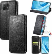 Voor Xiaomi Mi 11 Lite Blooming Mandala Reliëfpatroon Magnetische Horizontale Flip Leren Case met Houder & Kaartsleuven & Portemonnee (Zwart)