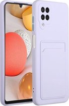 Voor Samsung Galaxy A12 5G kaartsleuf ontwerp schokbestendig TPU beschermhoes (paars)