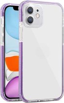 Kleurrijke serie schokbestendige krasbestendige TPU + acryl beschermhoes voor iPhone 12 (paars)