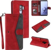 Voor Xiaomi Redmi 9 Stiksels Kalf Textuur Horizontale Flip Leather Case met Houder & Kaartsleuven & Portemonnee (Rood)