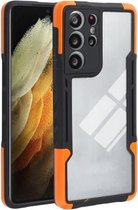 Voor Samsung Galaxy S21 Ultra 5G TPU + pc + acryl 3 in 1 schokbestendige beschermhoes (oranje)