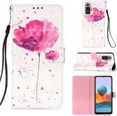 Voor Xiaomi Redmi Note 10 Pro / Note 10 Pro Max 3D Schilderen Horizontale Flip Leren Case met Houder & Kaartsleuf & Portemonnee & Lanyard (Bloem)