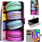 Voor Samsung Galaxy F62 / M62 Gekleurde Tekening Cross Textuur Horizontale Flip PU Lederen Case met Houder & Kaartsleuven & Portemonnee & Lanyard (Kleurrijke Taarten)
