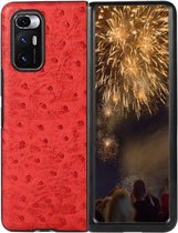 Voor Xiaomi Mi Mix Fold struisvogeltextuur lederen opvouwbare beschermhoes (rood)