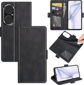 Voor Huawei P50 Dubbelzijdige magnetische gesp Horizontale flip lederen tas met houder & kaartsleuven & portemonnee (zwart)