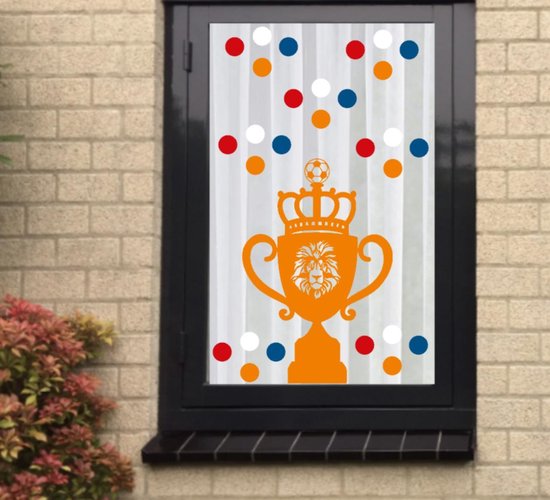 Voetbal d'autocollants pour les championnats d'Europe de football (fenêtre) Coupe et Confettis réutilisables | Stickers Décoration Rosami