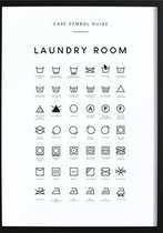 Laundry Symbols Guide Poster (29,7x42cm) - Wallified - Tekst - Poster  - Wall-Art - Woondecoratie - Kunst - Posters