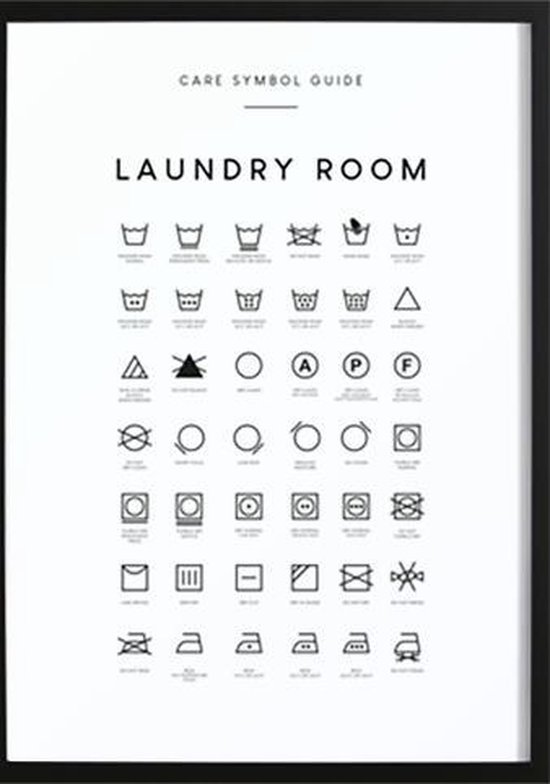 Laundry Symbols Guide Poster - Wallified - Tekst - Poster - Wall-Art - Woondecoratie - Kunst - Posters
