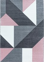 Modern laagpolig vloerkleed Ottawa - roze 4205 - 80x250 cm