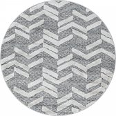 Modern laagpolig vloerkleed Pisa - grijs 4705 - rond - 80x80 cm