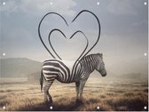 Abstracte Hart Zebra - Foto op Tuinposter - 120 x 90 cm
