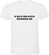Ik heb daar geen actieve herinneringen aan Heren t-shirt | Mark Rutte | Wit